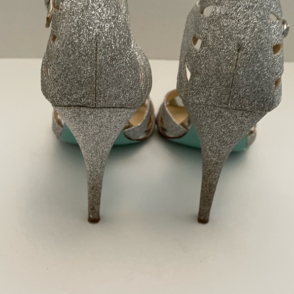 Betsey Johnson glitter party sandals in silver - Picture 9 of 9